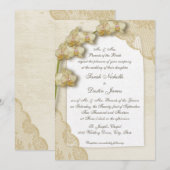 Vintage Orchideen und Hochzeit Einladung (Vorne/Hinten)