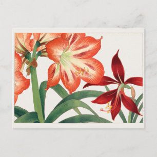 Vintage-Orchideenblüte, Ukiyo-e-Kunstwerk Postkarte
