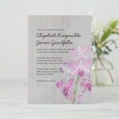 Vintage Orchideenhochzeit Einladung (Stehend Vorderseite)