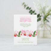 VINTAGE ORCHIDEN-REZEPTION| PINK GREICH EINLADUNG (Stehend Vorderseite)