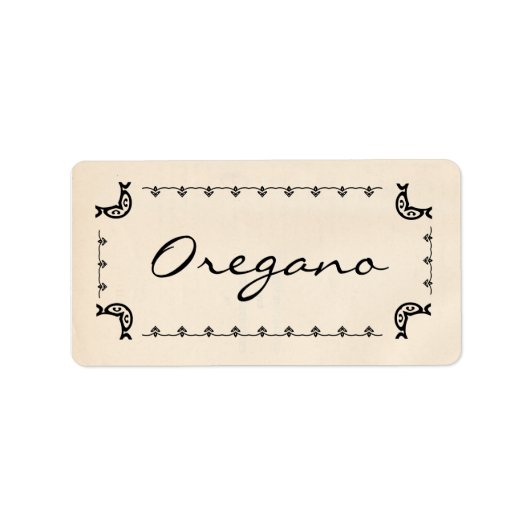 Vintage Oregano-Labels Adressaufkleber (Vorne)