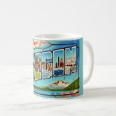 Vintage Oregon Grußkarte Kaffeetasse (VorderseiteRechts)