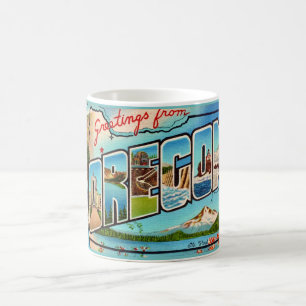 Vintage Oregon Grußkarte Kaffeetasse