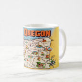 Vintage-Oregon-Karten-Tasse Kaffeetasse (VorderseiteRechts)