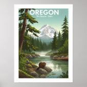 Vintage Oregon Poster (Vorne)