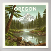 Vintage Oregon Poster (Vorne)