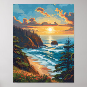 Vintage-Oregon-Reiseposter Poster