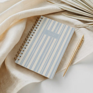 Vintage Organischer blauer Nadelstreifen moderner Notizblock