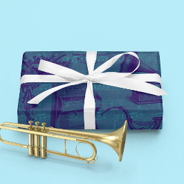 Vintage Orgel und andere Musikinstrumente Seidenpapier