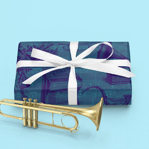 Vintage Orgel und andere Musikinstrumente Seidenpapier