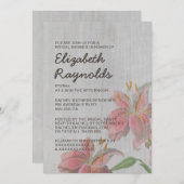 Vintage Oriental Lily Bridal Dusche Einladungen (Vorne/Hinten)