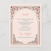 Vintage Orientale Rahmen Hochzeitsdetails Begleitkarte (Vorderseite)