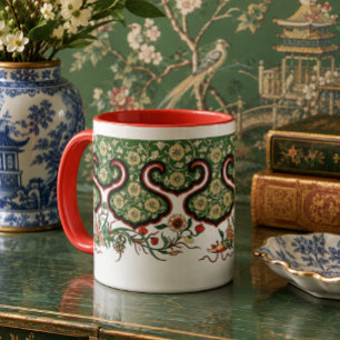Vintage orientalisch chinesisches florales Friesmu Tasse