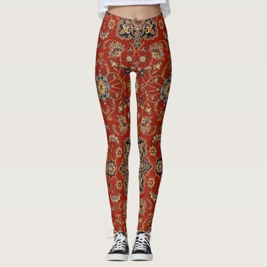 Vintage orientalische persische Wolldecke-Leggings Leggings (Vorderseite)