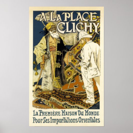 Vintage Orientalische Rug-Werbung Poster (Vorne)