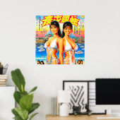 Vintage Orientalische Sommermädchen Poster (Heimbüro)