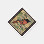 Vintage Oriole-Musik Serviette (Ecke)