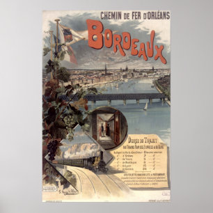 Vintage Orleans Bahn Paris-Bordeaux Poster