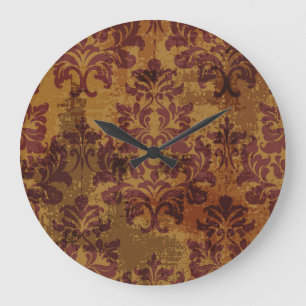 Vintage-Ornament, barocke Rokoko-Textur. Große Wanduhr