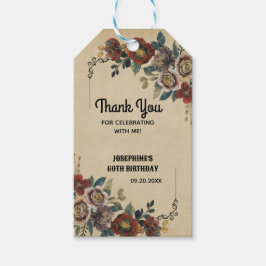 Vintage Ornament Floral Birthday Thank You Geschenkanhänger