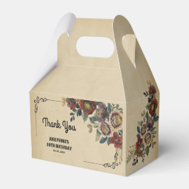 Vintage Ornament Floral Birthday Thank You Geschenkschachtel