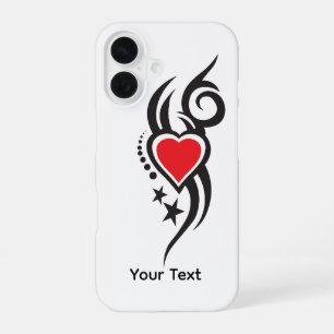 Vintage-Ornament-Herz mit floraler Tattoo-Kunst iPhone 16 Hülle