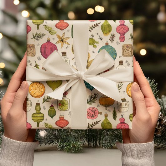 Vintage-Ornament-Muster Geschenkpapier
