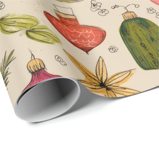 Vintage Ornament Pattern Geschenkpapier (Rolleneckpunkt)