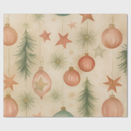 Vintage Ornament Wrapping Paper Geschenkpapier (Flach)