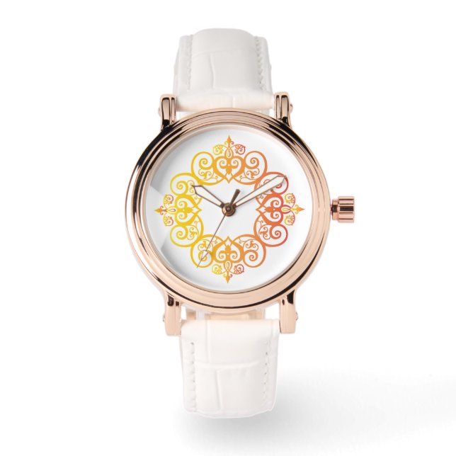 Vintage Ornamental Frame Elegant Decorative Border Armbanduhr (Vorderseite)