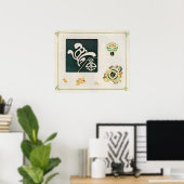Vintage Ornamentale Kombinationen Kunst Poster (Heimbüro)