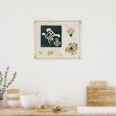 Vintage Ornamentale Kombinationen Kunst Poster (Küche)
