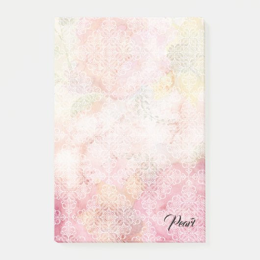 Vintage Ornamentalmuster-Nachhinweise Post-it Klebezettel (Vorderseite)