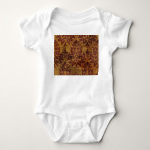 Vintage Ornamente, barocke Rokoko-Textur. Baby Strampler