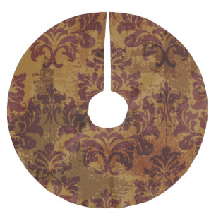Vintage Ornamente, barocke Rokoko-Textur. Polyester Weihnachtsbaumdecke