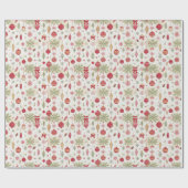 Vintage Ornamente Botanicals Weihnachten Geschenkpapier (Flach)