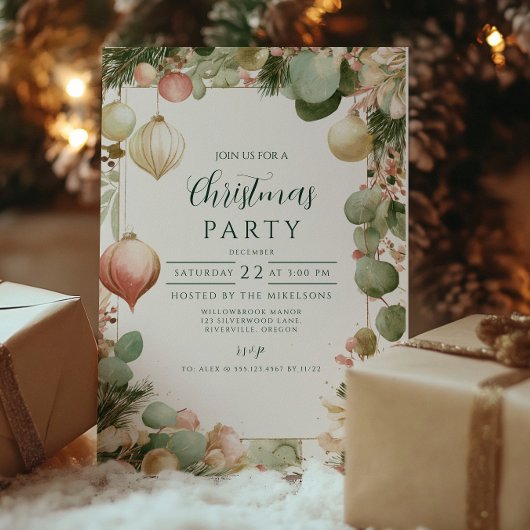 Vintage Ornamente Botanisches Party Einladung