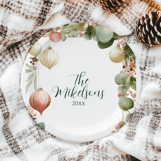 Vintage Ornamente Botanisches Party Pappteller