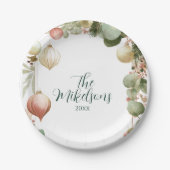 Vintage Ornamente Botanisches Party Pappteller (Vorderseite)