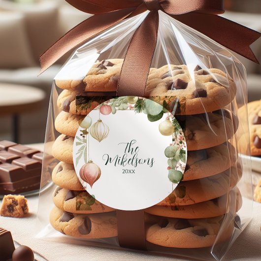 Vintage Ornamente Botanisches Party Runder Aufkleber