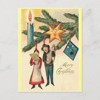 Vintage Ornamente Feiertagspostkarte