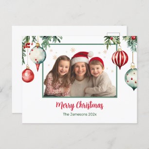 Vintage Ornamente Foto Weihnachten Postkarte