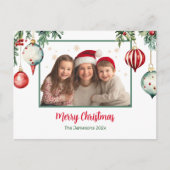 Vintage Ornamente Foto Weihnachten Postkarte (Vorderseite)