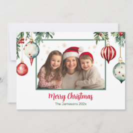 Vintage Ornamente Foto Weihnachtskarte Feiertagskarte