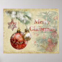 Vintage Ornamente "Frohe Weihnachten"