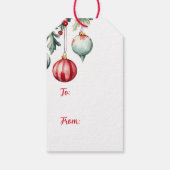 Vintage Ornamente Frohe Weihnachtsgeschenke Tag Geschenkanhänger (Rückseite)