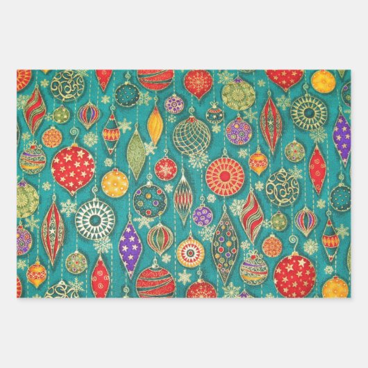 Vintage Ornamente Geschenkpapier Set (Vorderseite)