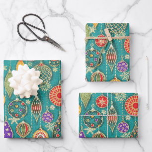 Vintage Ornamente Geschenkpapier Set