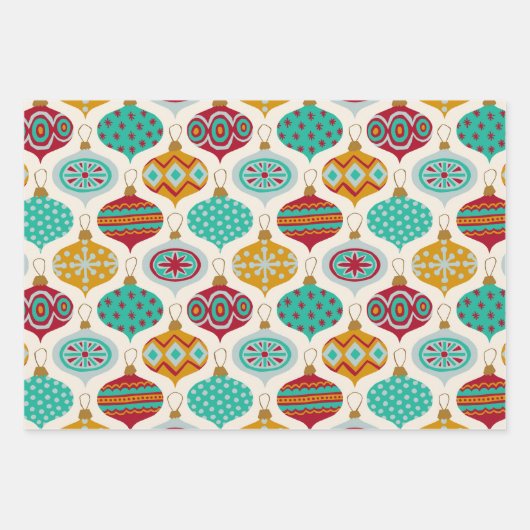 Vintage Ornamente Geschenkpapier Set (Vorderseite)