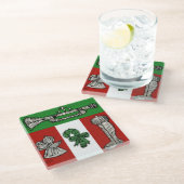 Vintage Ornamente Glasuntersetzer (Schrägansicht)